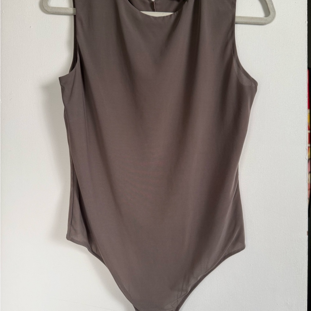 Gray Mesh Sleeveless Bodysuit